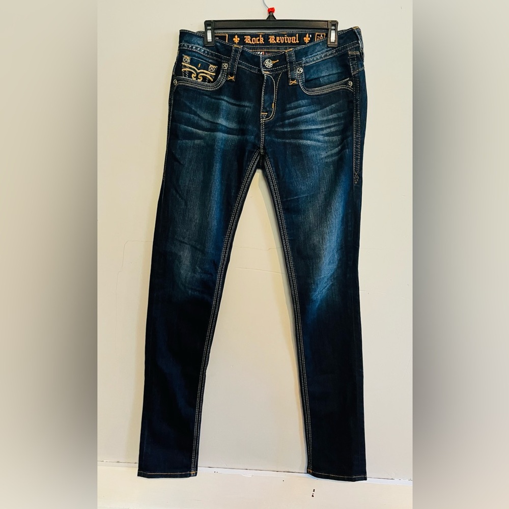 Rock Revival Calli Skinny Indigo Denim Jeans sz 29 - Picture 1 of 10